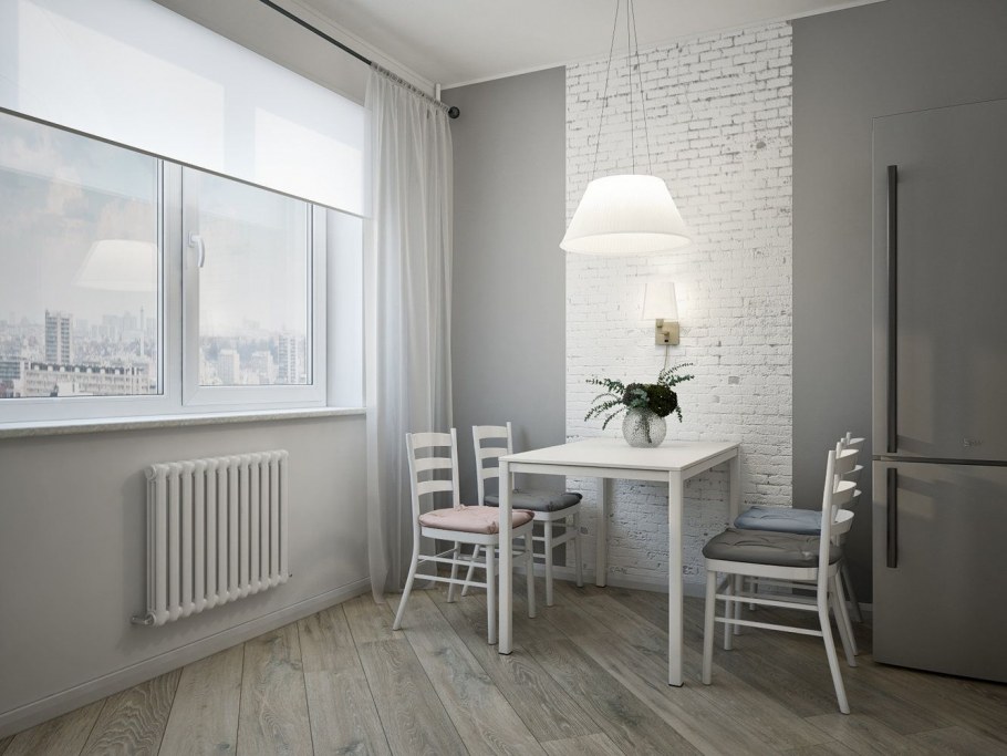 Серый кирпич на балконе