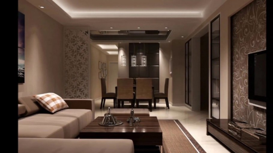 Серо бежевый диван в интерьере