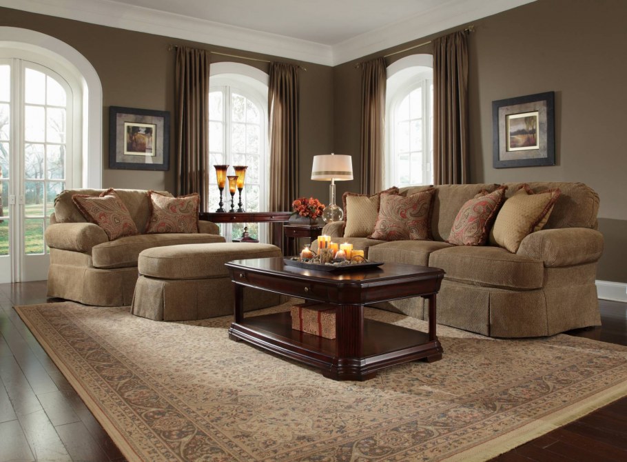 Гостиная в коричневом цвете