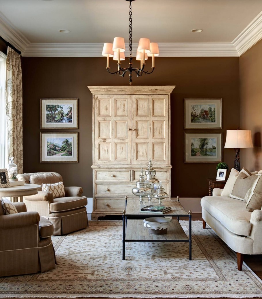 Коричневая мебель в интерьере