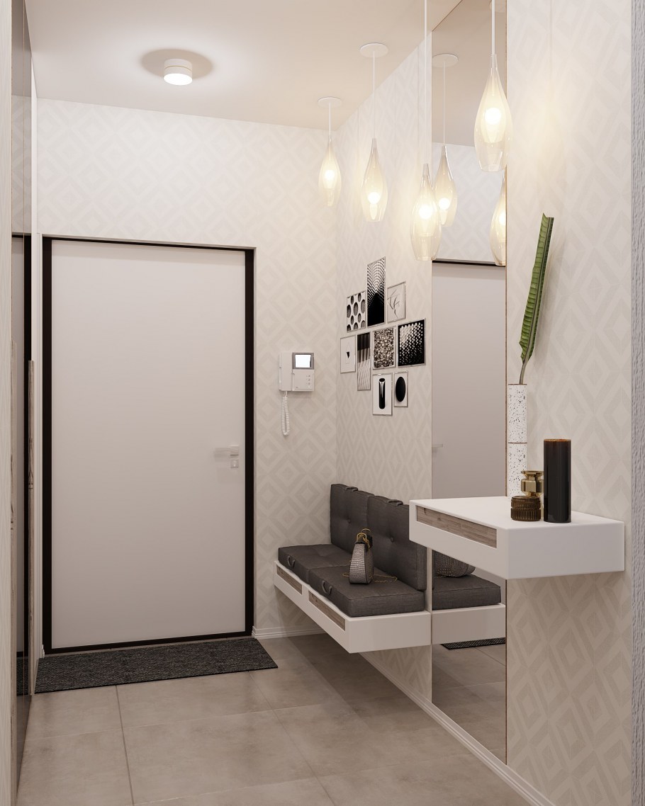 Зеркало в узкой прихожей