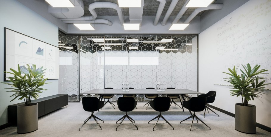 Офис в черно белом стиле