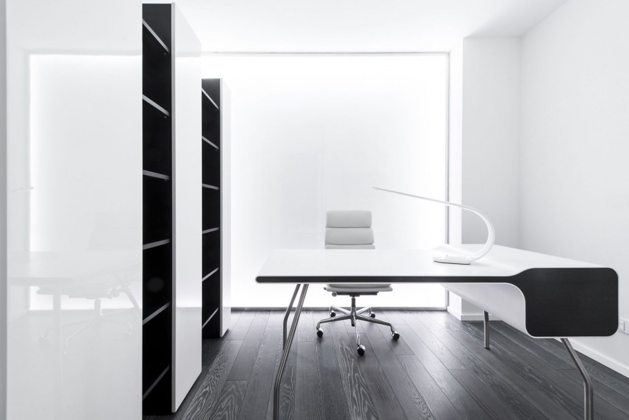 Кабинет в черно белом стиле