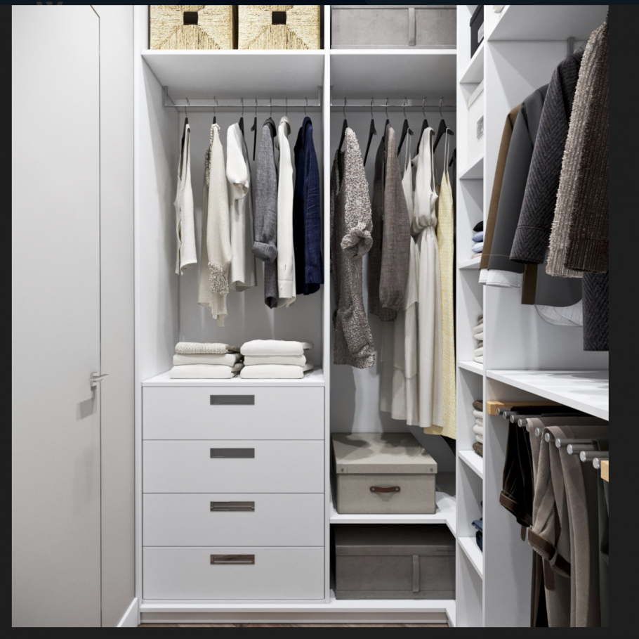 Гардеробная г образная