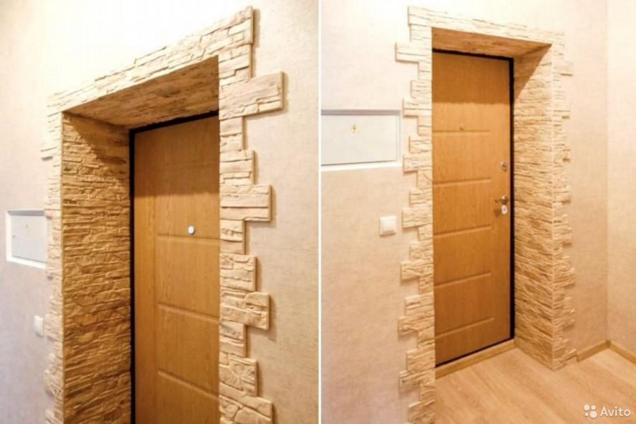 Отделка камнем дверных проемов