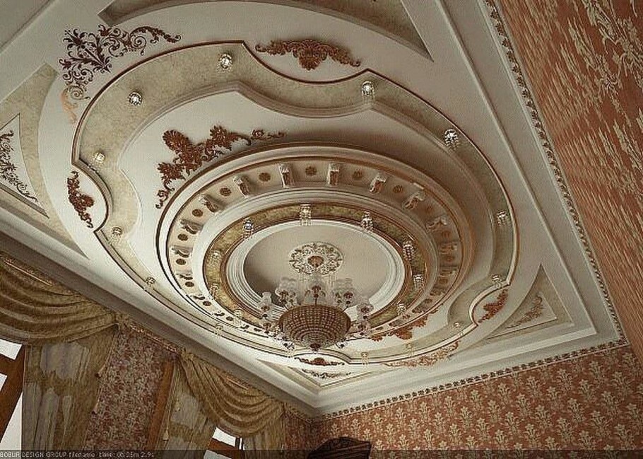 Классические фигурные потолки