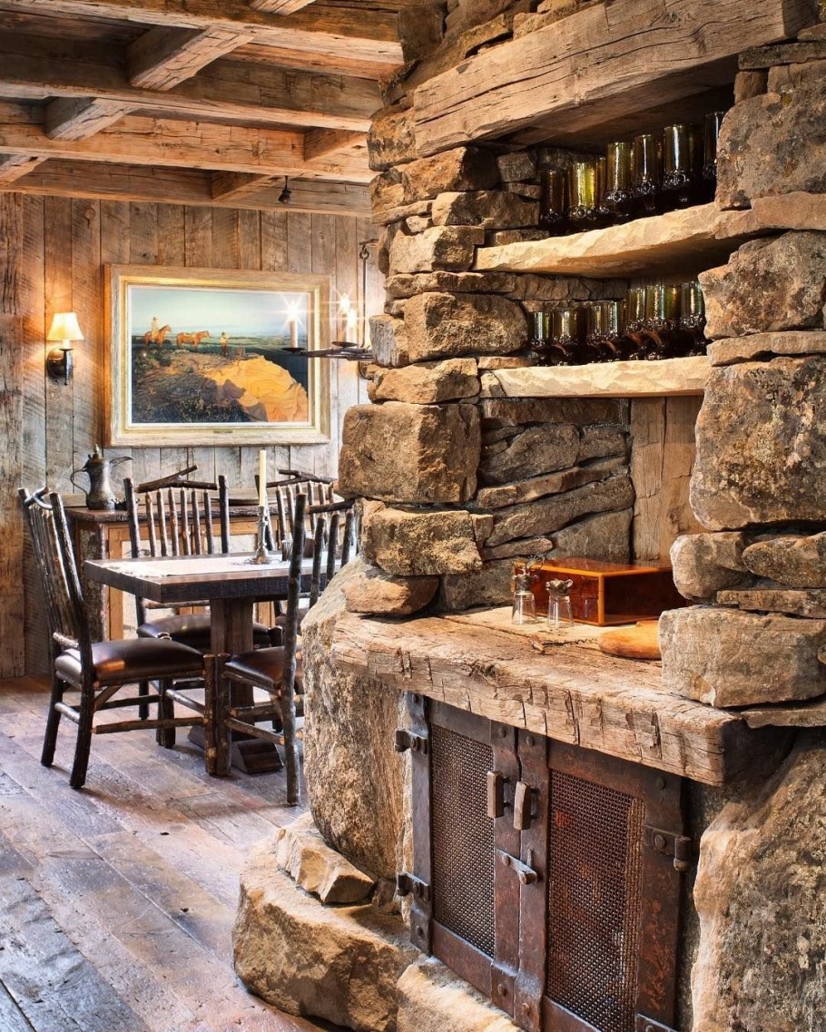 Отделка кухни деревом