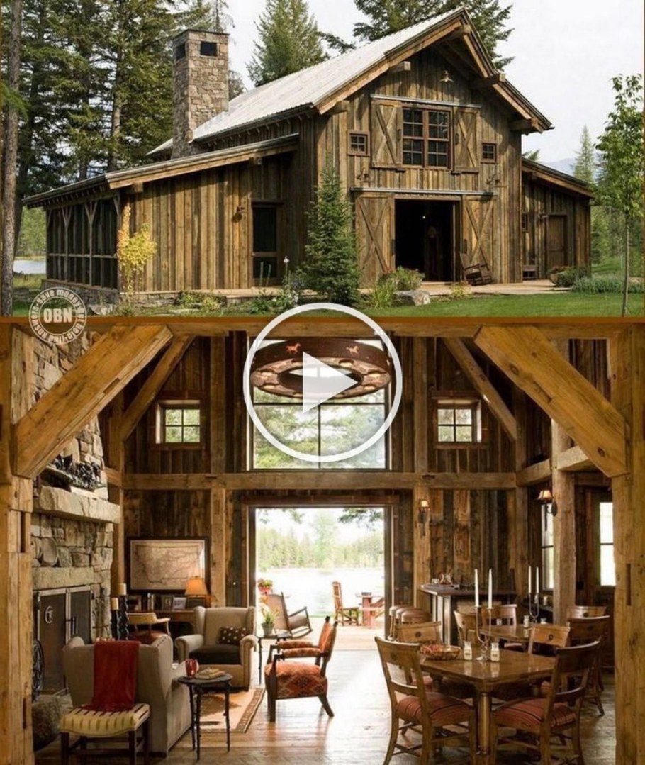 Дом в стиле амбара интерьер