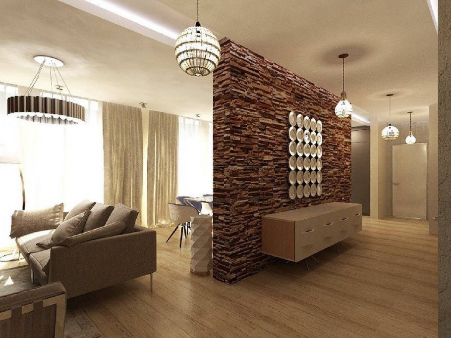 Гостиная в теплых тонах