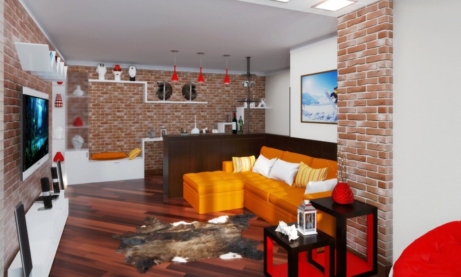 Кирпичная межкомнатная перегородка