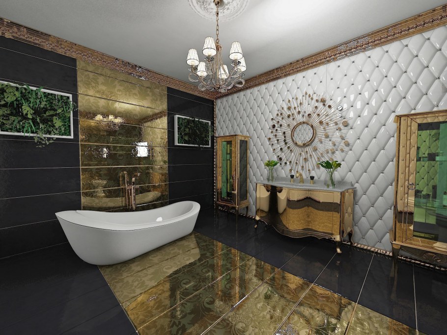 Ванна арт деко золото