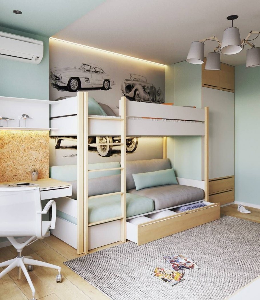 Гостиная и детская в одной комнате