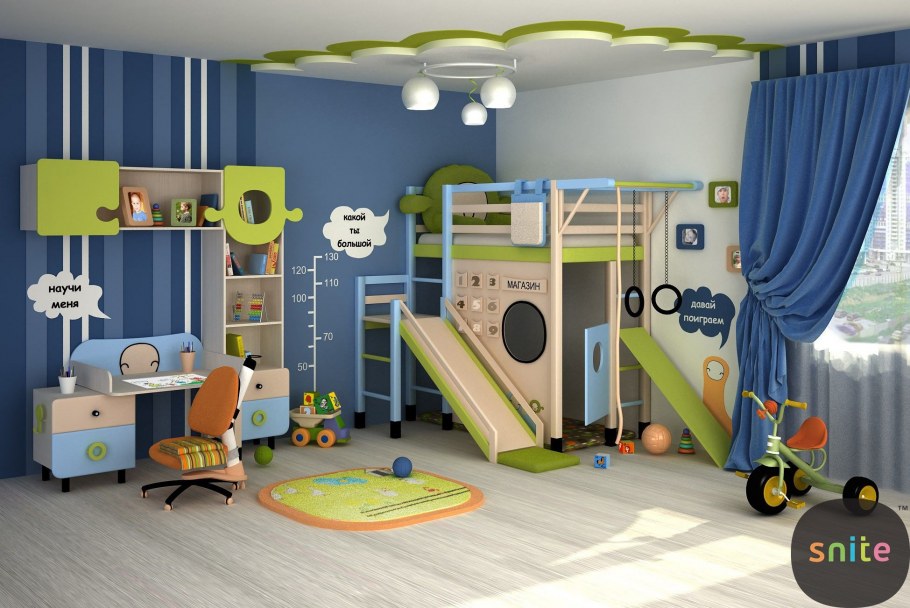 Интерьер однушки для семьи с ребенком