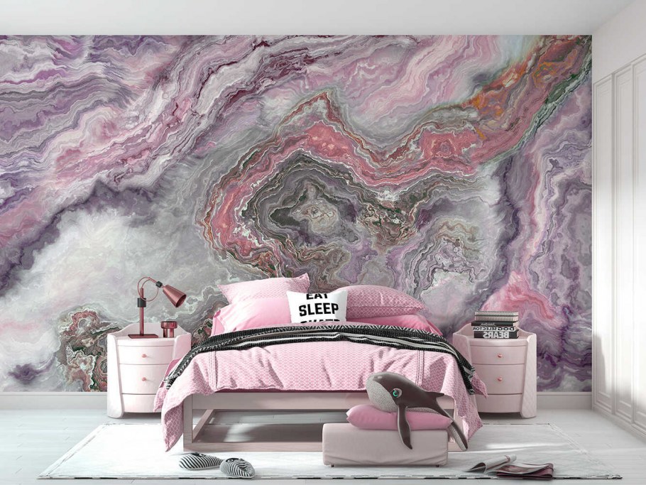 Венецианская штукатурка в интерьере спальни