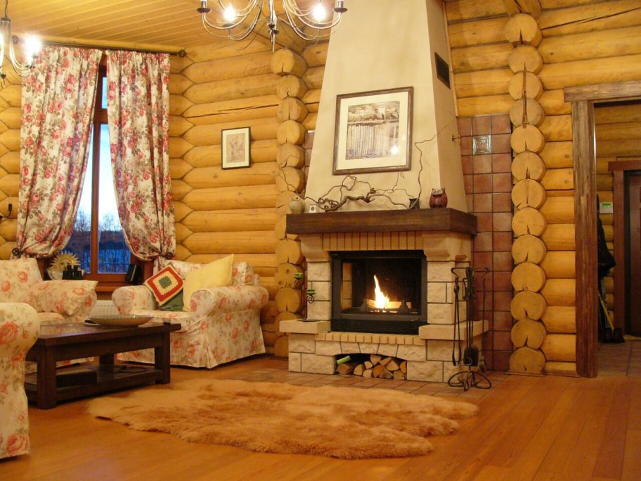 Печь камин в интерьере