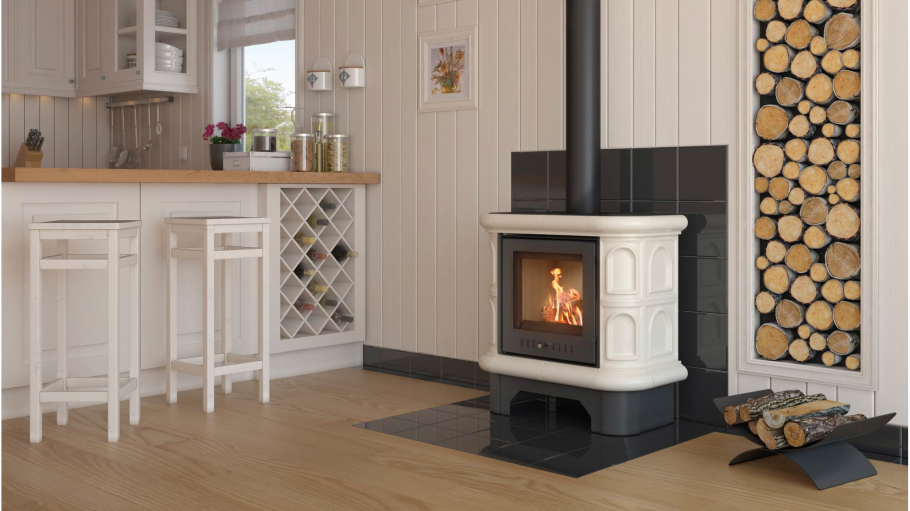 Печь камин в деревянном доме