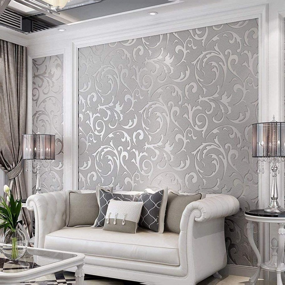 Luxury Silver 3d Damask