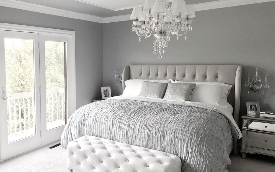 Спальня в сером цвете
