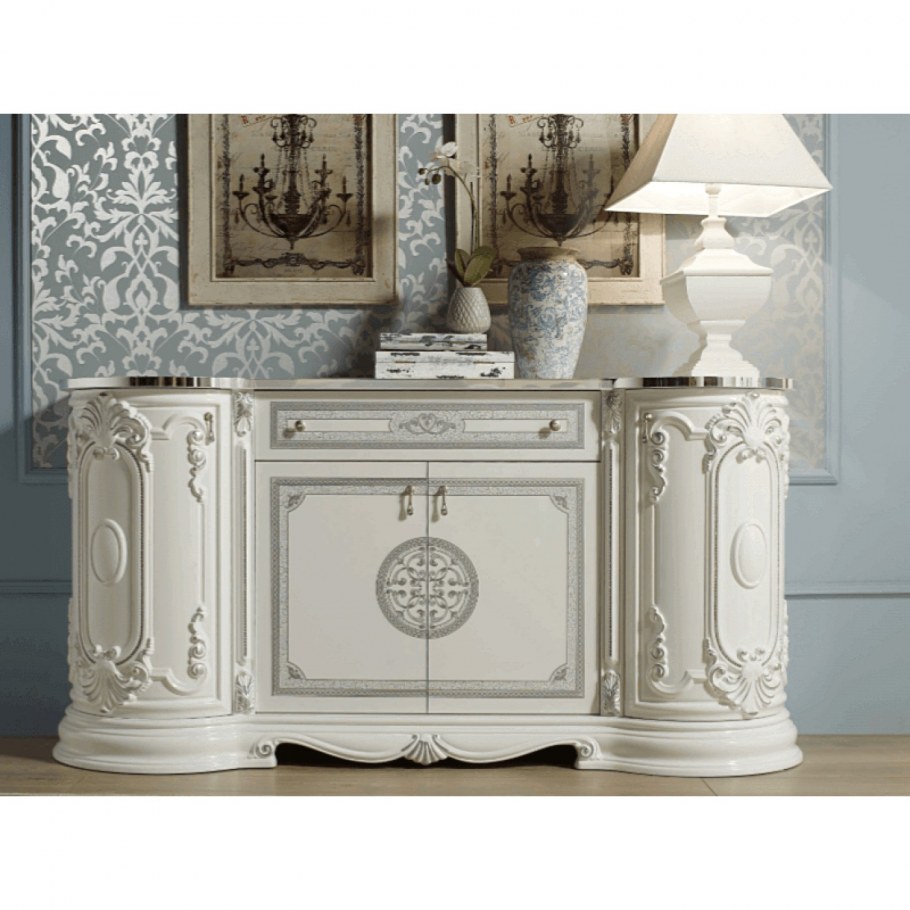 Гостиная Гретта белая с золотом