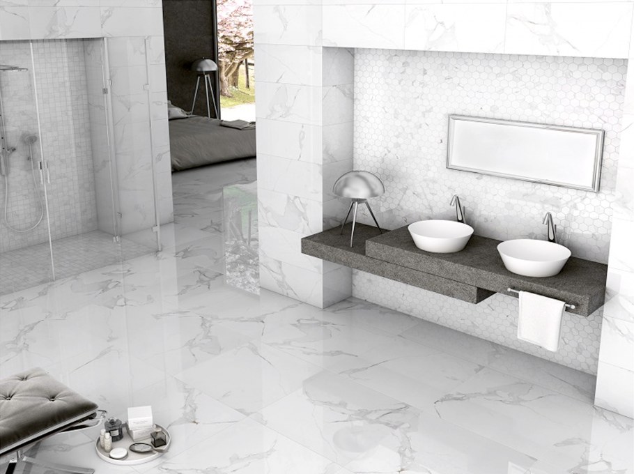 Керамогранит серо белый