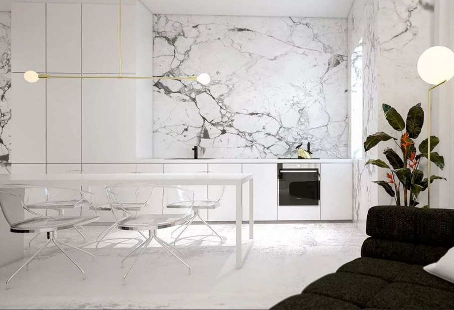 Floor Gres b w Marble
