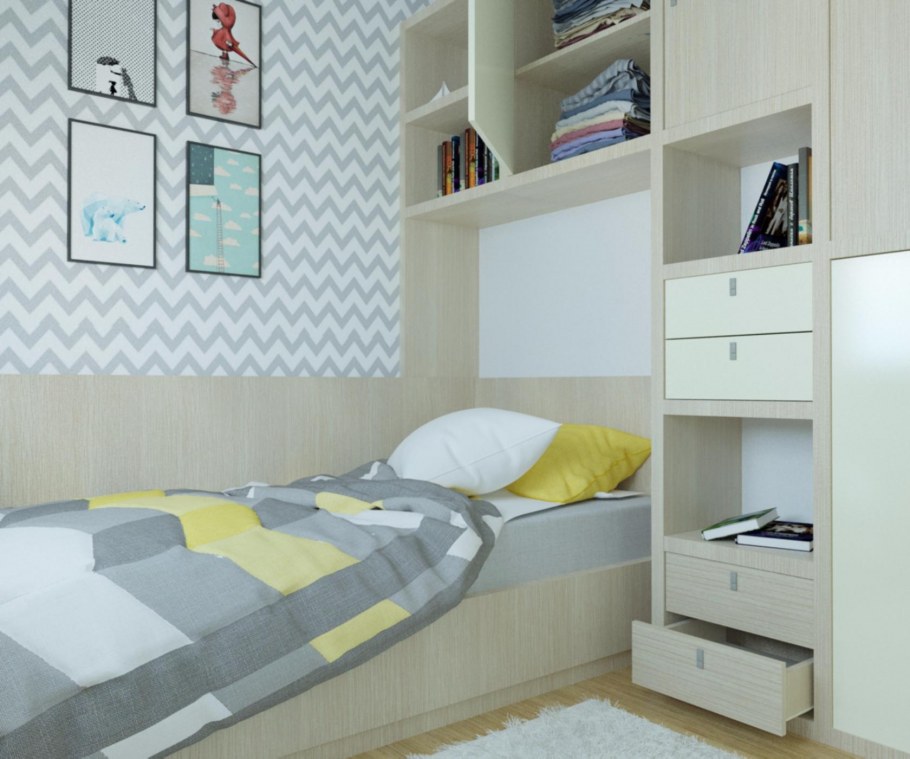 Детская комната узкая и длинная