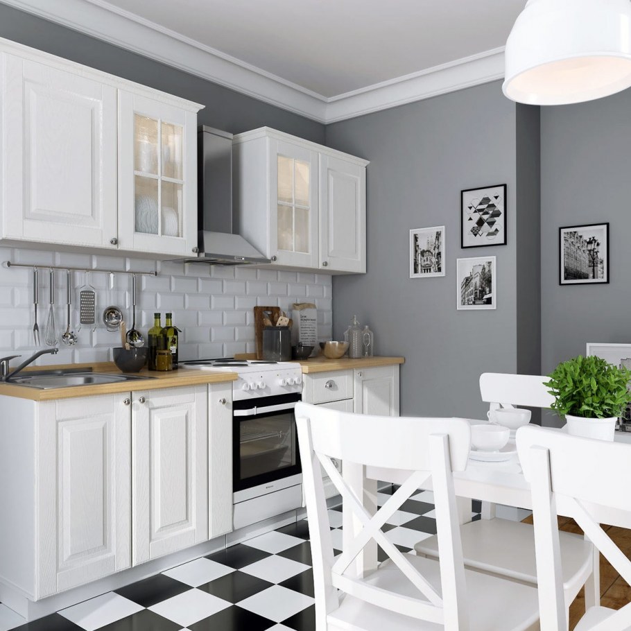 Белая кухня белые стены