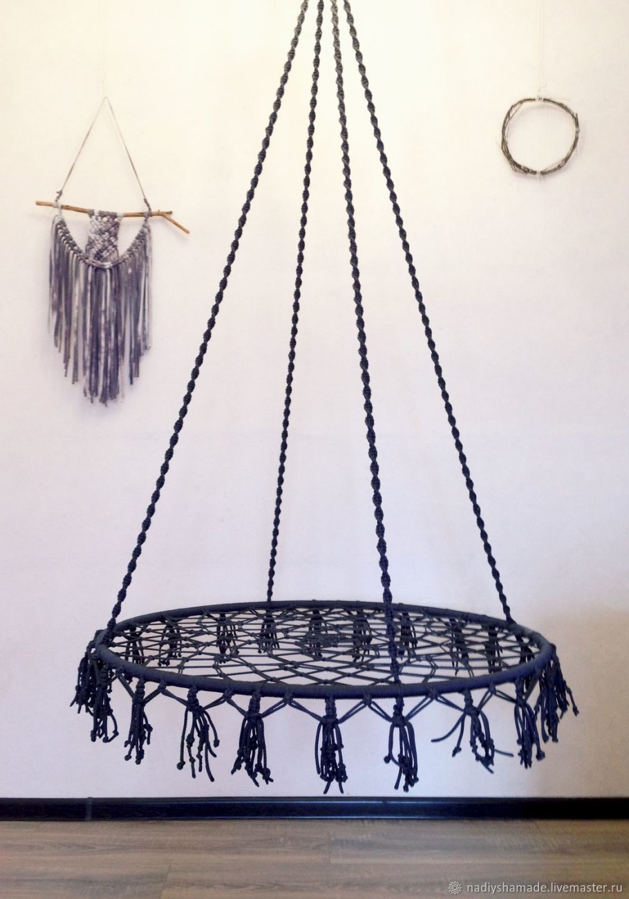 Подвесные качели макраме