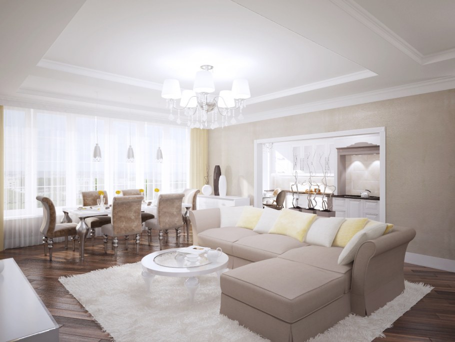 Большая светлая гостиная