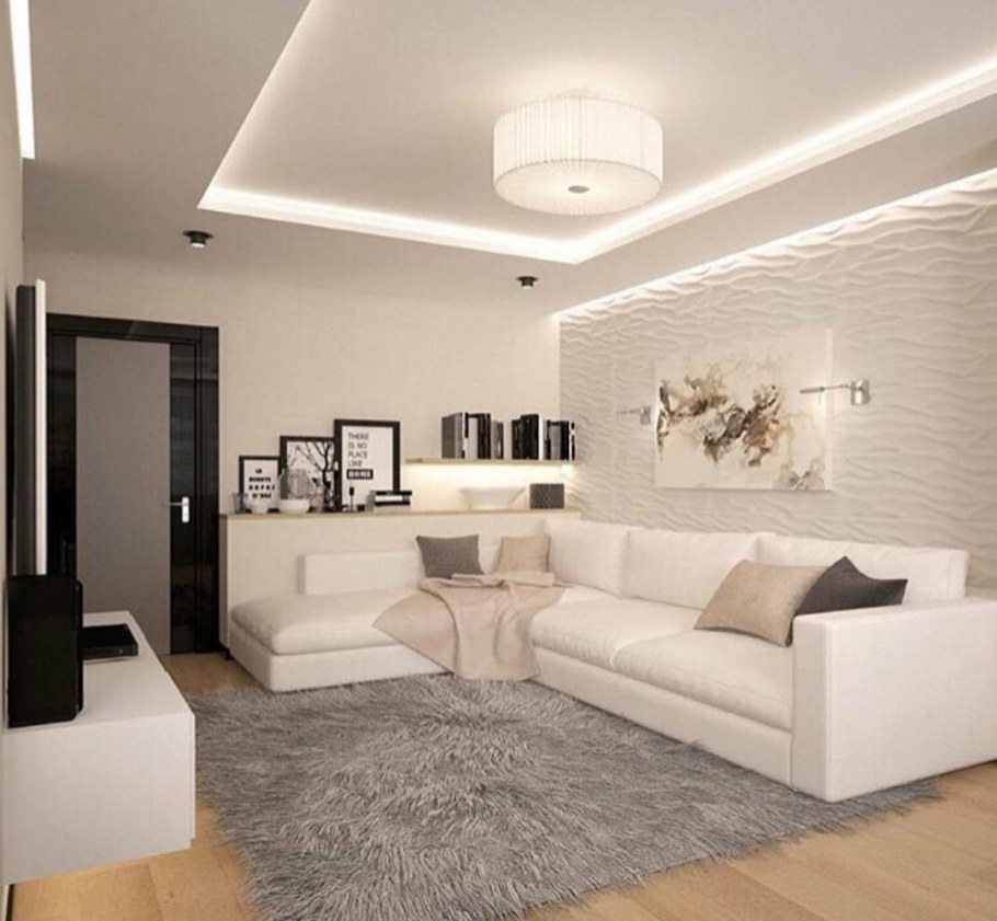 Кухня гостиная в светлых тонах