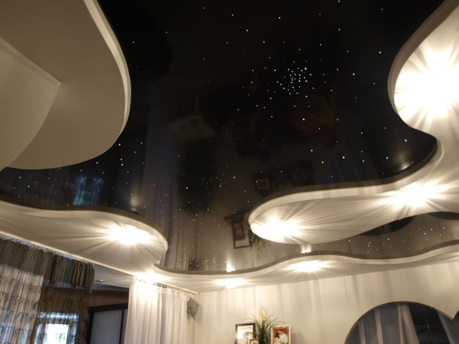 Криволинейная спайка натяжных потолков