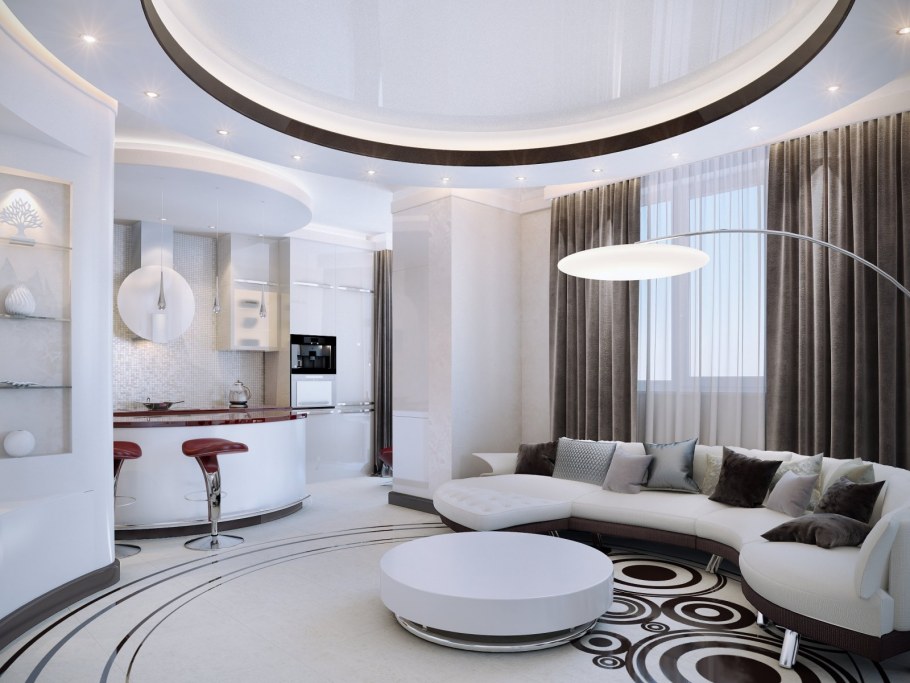 Криволинейные натяжные потолки