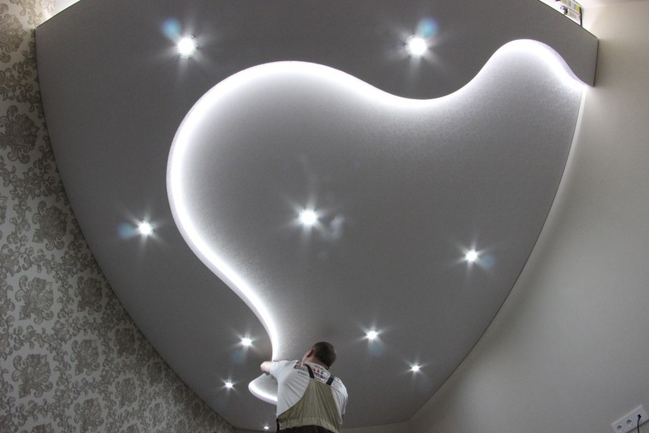 Натяжной потолок Галактика белый