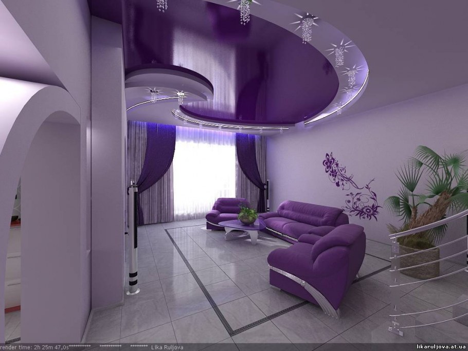 Натяжные потолки черно белые