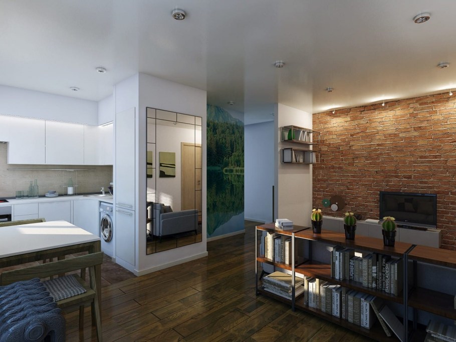 Студия в стиле лофт из однушки