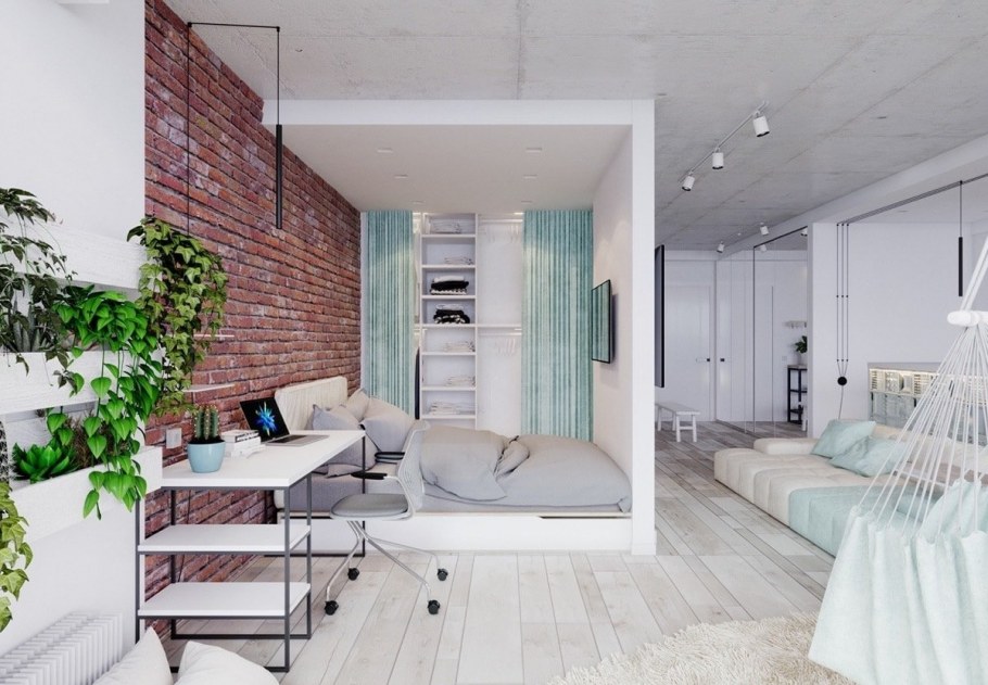 Светлый интерьер студии