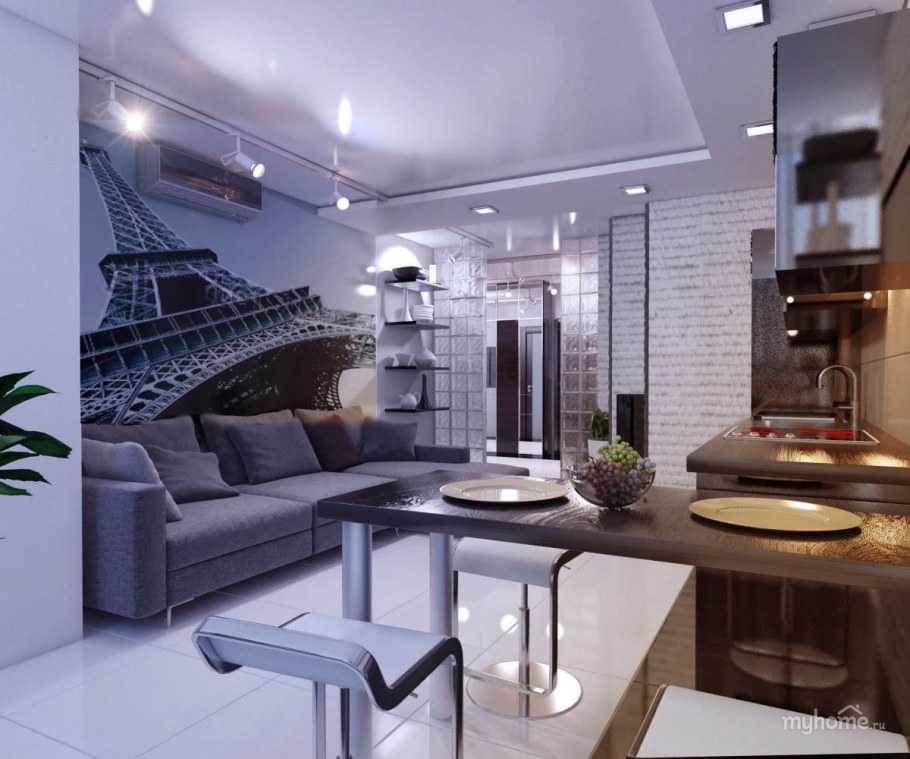 Мужской интерьер квартиры студии