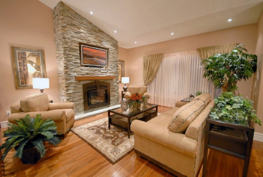 Растения в интерьере гостиной