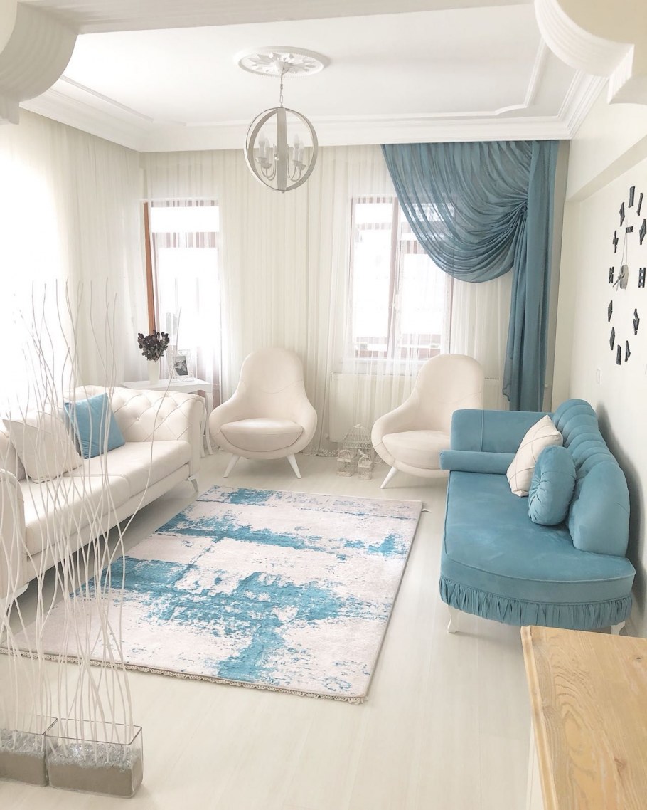 Светло бирюзовый цвет в интерьере