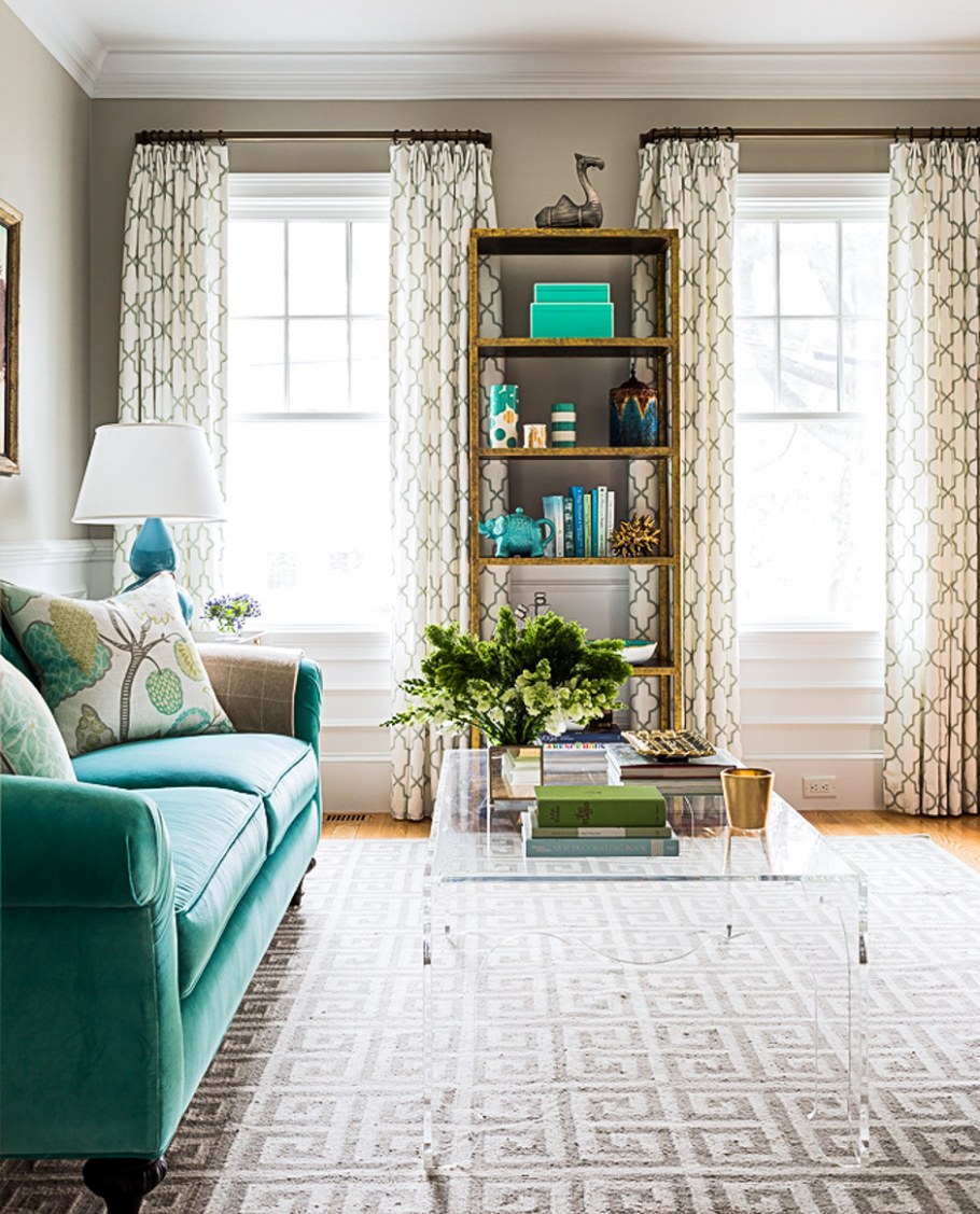 Гостиная в бирюзовых тонах