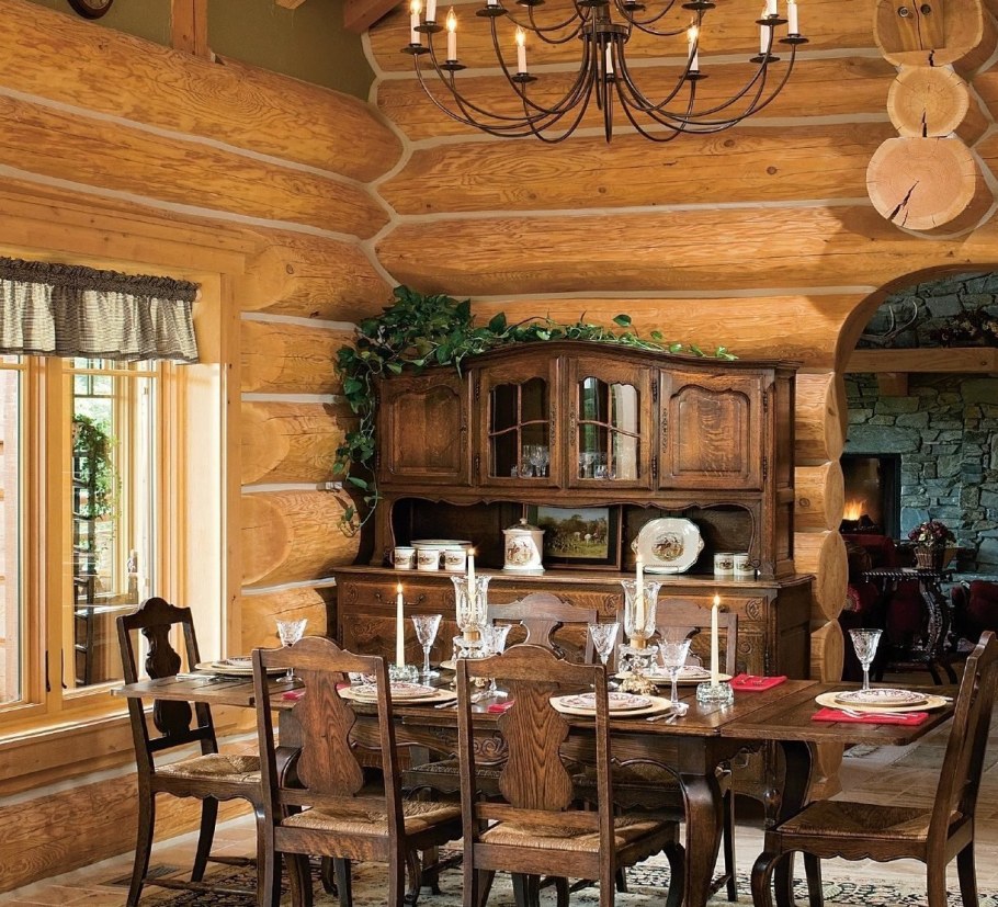 Бревенчатый дом интерьер