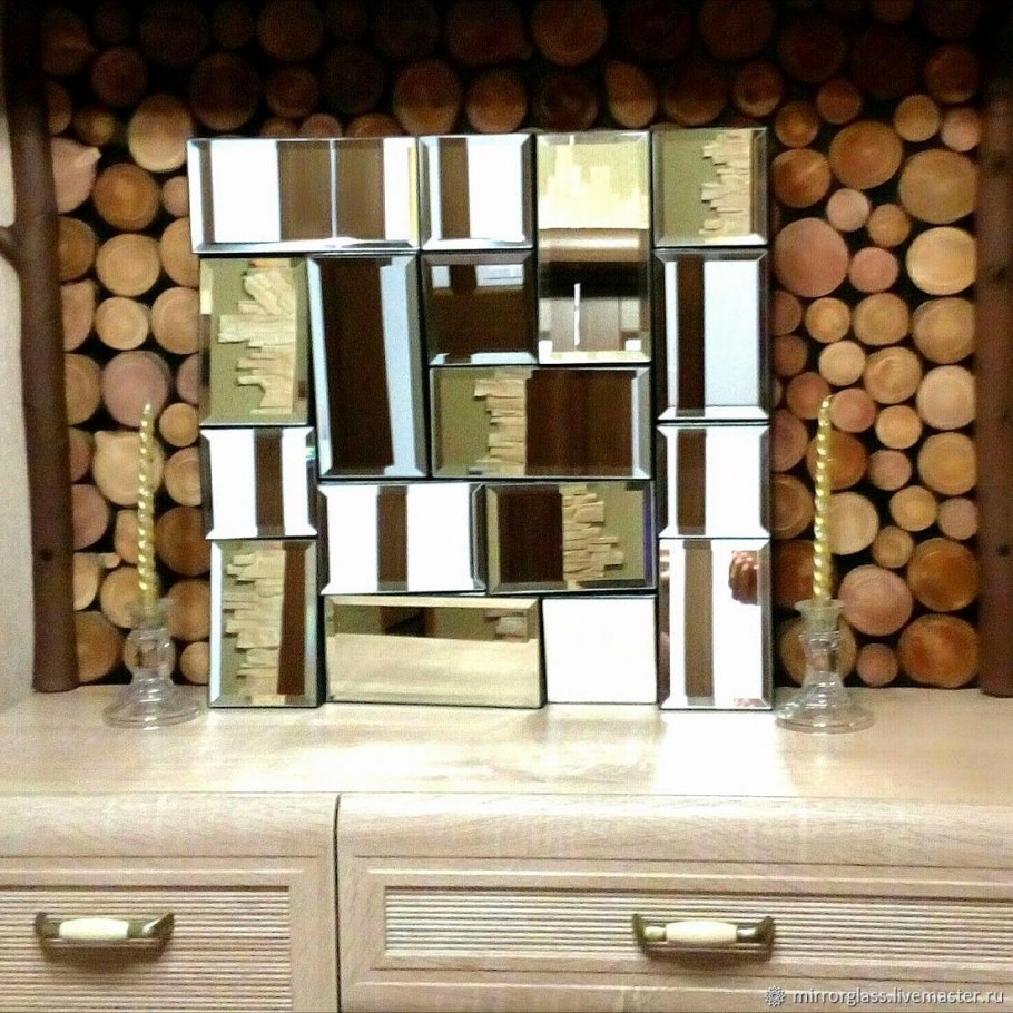 Зеркало из кусочков в интерьере