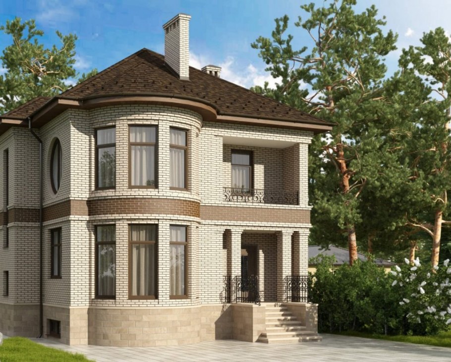 Красивый дом с мансардой