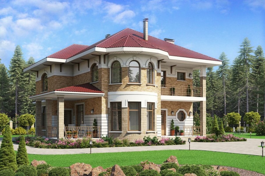 Дом с эркером двухэтажный