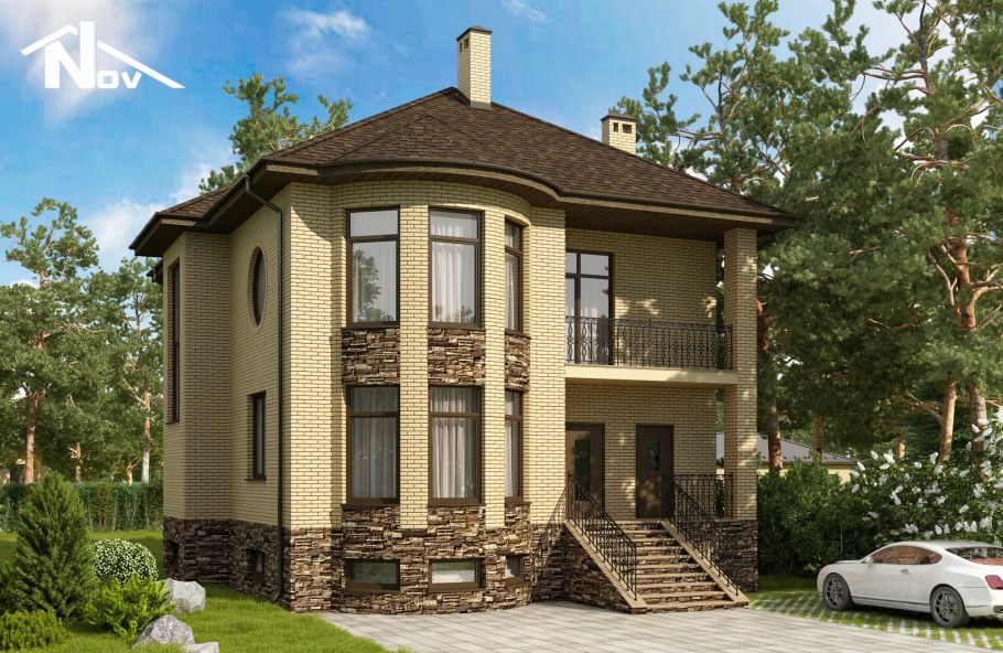 Красивый дом с эркером