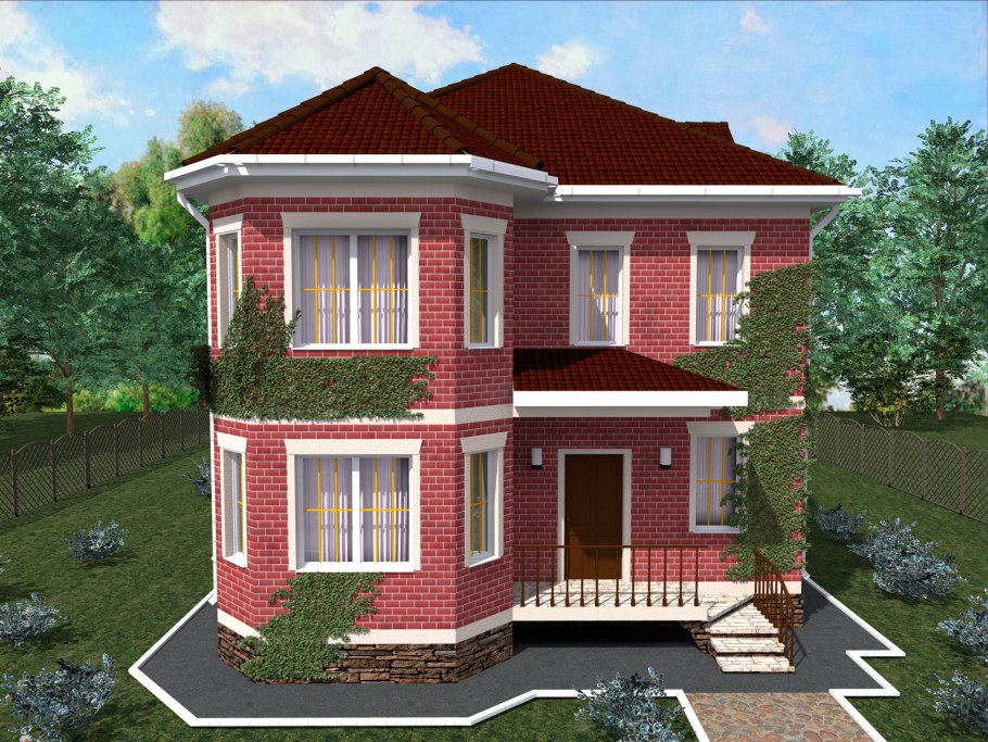 Дом с эркером двухэтажный