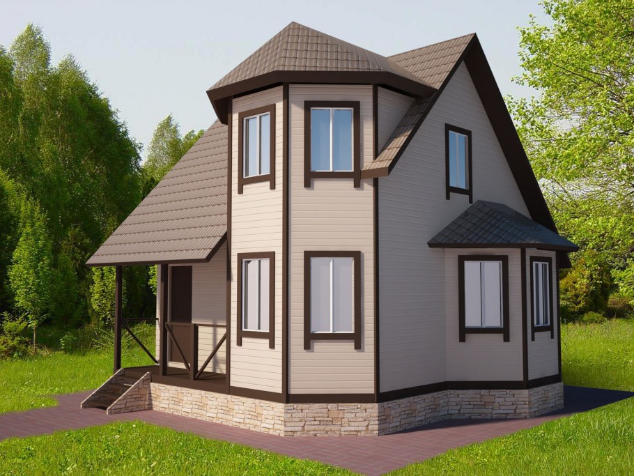 Дом с эркером двухэтажный