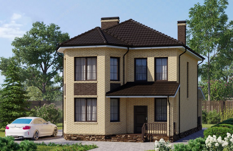 Фасады двухэтажных домов