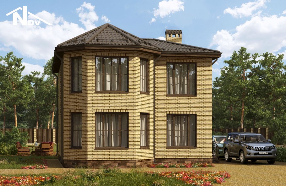 Мансардный дом с эркером