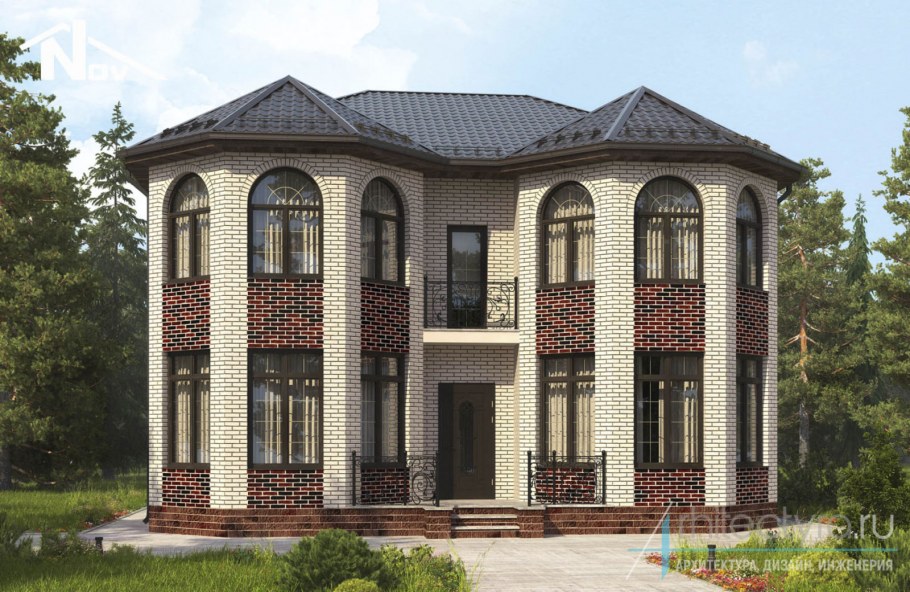 Дом с эркером двухэтажный